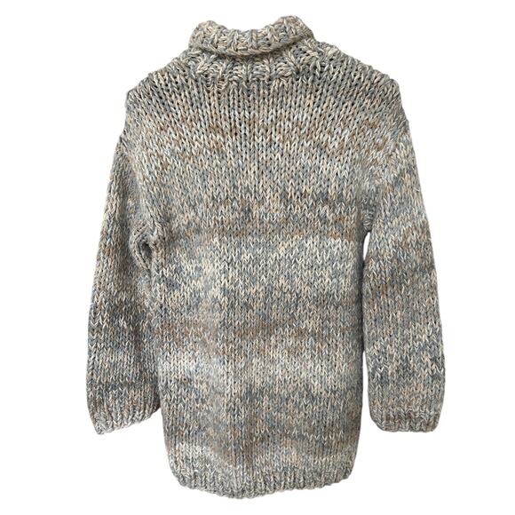 Lands' End Women's Hand Knit Long Marled Chunky Cable Knit Sweater Size XL/18 - Picture 5 of 5